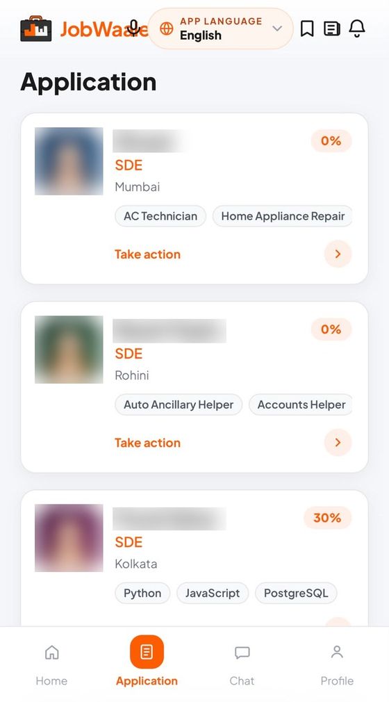 Applications list